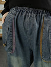 Women Spring Retro Washed Denim Harem Pants