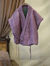 Women Retro Vintage V-Neck Solid Linen Vest Coat