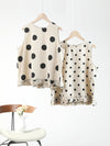 Plus Size Women Casual Dot Lacework Hem Loose Cotton Vest