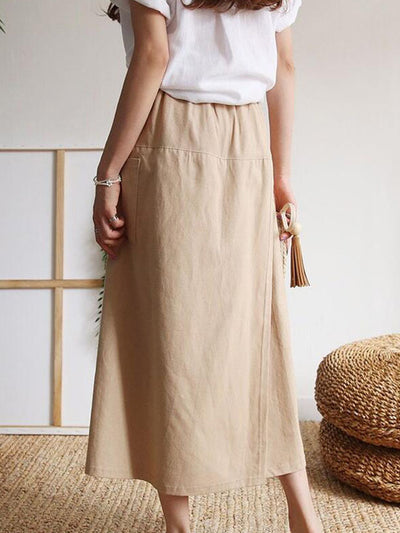 High Waisted Loose Elasticity Solid Color Split-Joint Pants Trousers