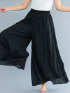 Loose Wide Leg Elasticity Solid Color Culotte Pants Trousers