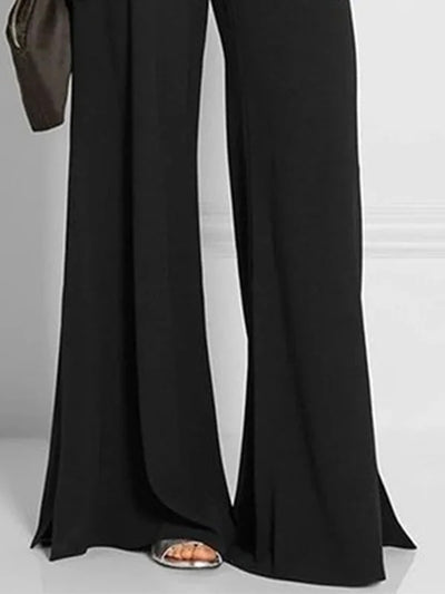 Loose Wide Leg Solid Color Split-side Pants Trousers