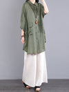 Plus Size Women Casual Summer Pocket 100%Linen Shirt