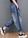 Women Spring Wahed Spliced Cotton Denim Pants