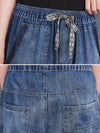 Women Spring Wahed Spliced Cotton Denim Pants