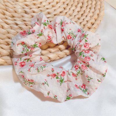 hair ring rural style small floral hair ring french retro lattice head rope rubber band  headdress