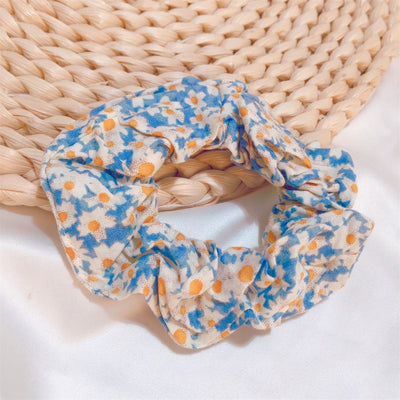 hair ring rural style small floral hair ring french retro lattice head rope rubber band  headdress