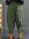 Plus Size Women Retro Solid Winter Harem Pants