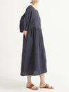 Plus Size Casual Linen Pleated Summer Loose Dress