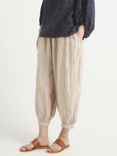 Plus Size Linen Casual Women Loose Harem Pants