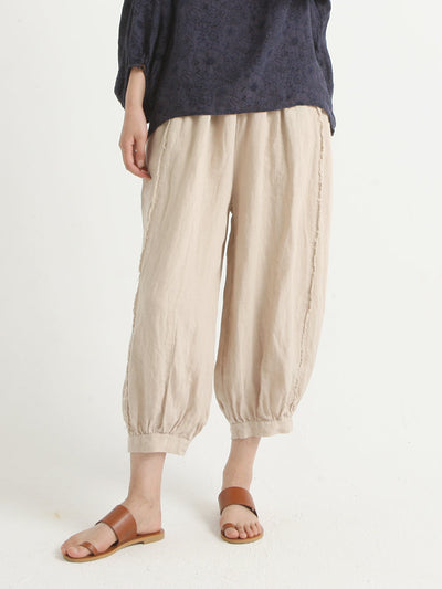 Plus Size Linen Casual Women Loose Harem Pants