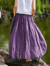 Plus Size - 100% Linen Women Pure Color Skirt