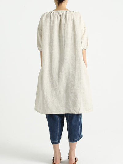 Plus Size Linen Summer Loose Casual Dress