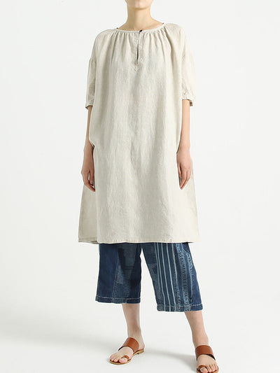 Plus Size Linen Summer Loose Casual Dress