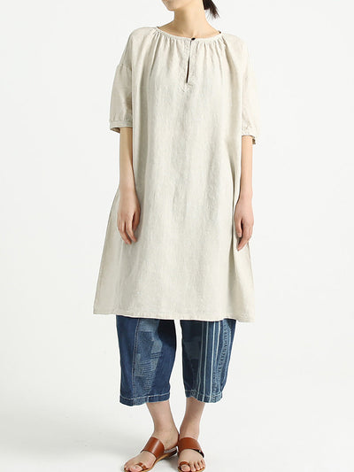 Plus Size Linen Summer Loose Casual Dress