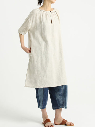 Plus Size Linen Summer Loose Casual Dress