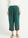 Plus Size Patchwork Linen Loose Elastic Waist Women Harem Pants