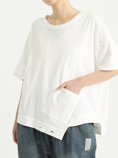 Plus Size Cotton Women Short Sleeve Casual Loose T Shirt