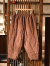 Women Vintage Solid Linen Padded Harem Pants