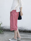 Plus Size Women Summer Casual Solid Loose Cotton Pants