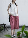 Plus Size Women Summer Casual Solid Loose Cotton Pants