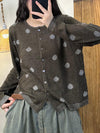 Women Autumn Casual Wool Dot Knit Blouse