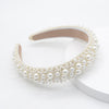 baroque style solid color flannel inlay rhinestones pearl hair band 1 piece