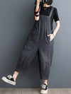 Women Summer Solid Casual Loose Denim Jumpsuits