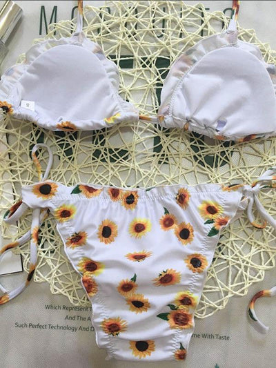 Sunflower Printed Bikinis Swimwear