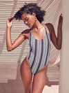 Sexy Striped Backless One-piece Bikini Swimwear