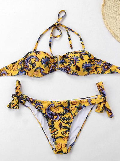 Strapless Printed Sexy Bikinis Swimwear