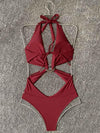 Snake Accessories Hollow One-Piece Swimwear