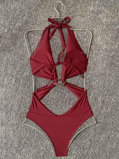 Snake Accessories Hollow One-Piece Swimwear