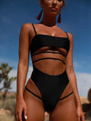 Solid Bandage One-piece Swimwear