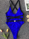 Solid Color Bandage One-Piece Swimwear