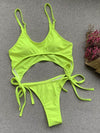 Solid Color Strapless One-Piece Swimsuit