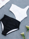 Single Shoulder Zipper Side One-piece Swimwear