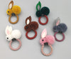 fashion rabbit plush patchwork hair clip hair tie 1 piece