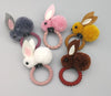 fashion rabbit plush patchwork hair clip hair tie 1 piece