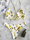 Spaghetti Straps Floral Bikinis Swimwear