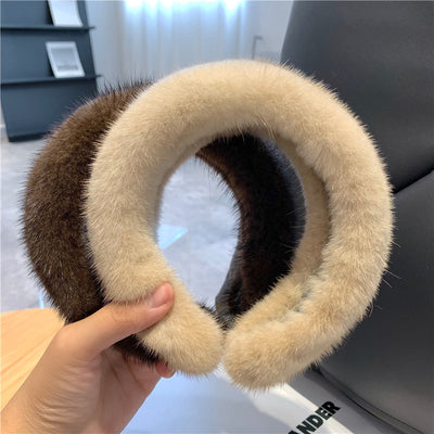 women's elegant solid color plush hair band