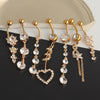 1 Piece 1 Set Belly Rings Simple Style Shiny Heart Shape 304 Stainless Steel Belly Rings