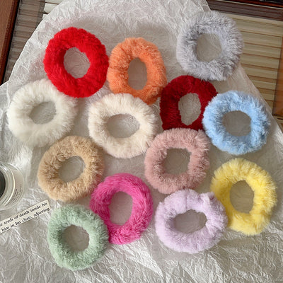 Women's Casual Simple Style Solid Color Plush Hair Tie