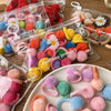 20 Bagged Macarons Candy Color Autumn and Winter Plush Fur Ball Small Size Wooden Ear Hair Band Children's All-Match Headband