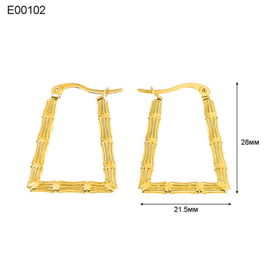 1 Pair Basic Simple Style Classic Style U Shape Geometric Round Plating Titanium Steel Earrings