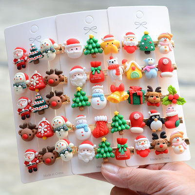 Christmas Fashion Girl'S Christmas Tree Arylic Hair Clip