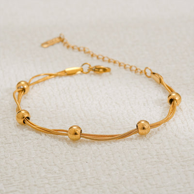 Simple Style Geometric Titanium Steel 18K Gold Plated Bracelets In Bulk