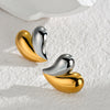 1 Pair Simple Style Geometric Water Droplets Heart Shape Patchwork 304 Stainless Steel 18K Gold Plated Ear Studs