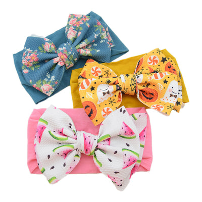 casual plaid bow knot cloth hair band