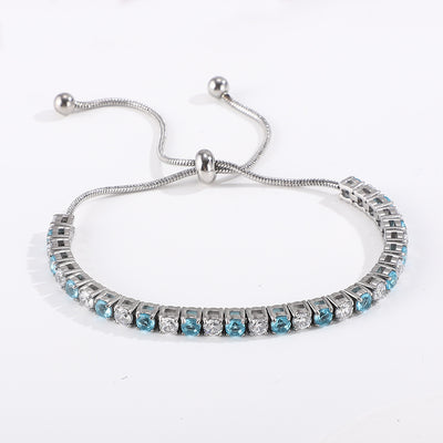 Shiny Geometric Titanium Steel Zircon Bracelets In Bulk